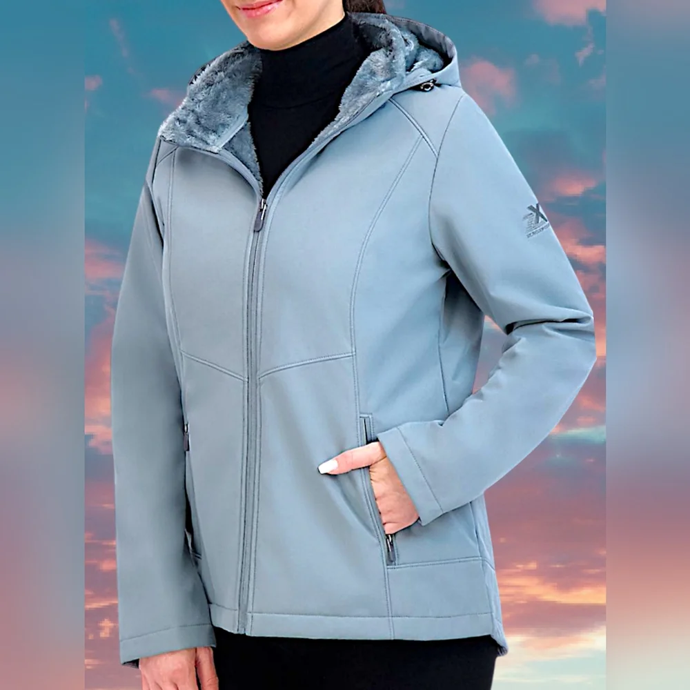 NWT XXL Plush Fleece Lined Water Resistant Jacket Detachable Hood & Zip Pockets - Picture 7 of 11